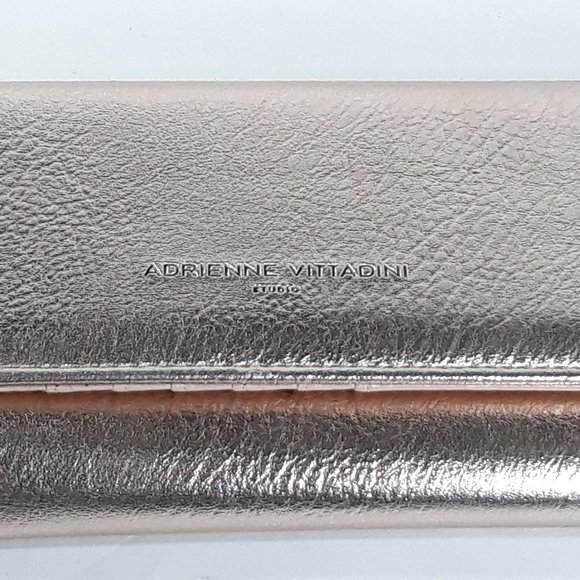 Adrienne Vittadini Metallic Peach Trifold Wallet - Picture 5 of 14